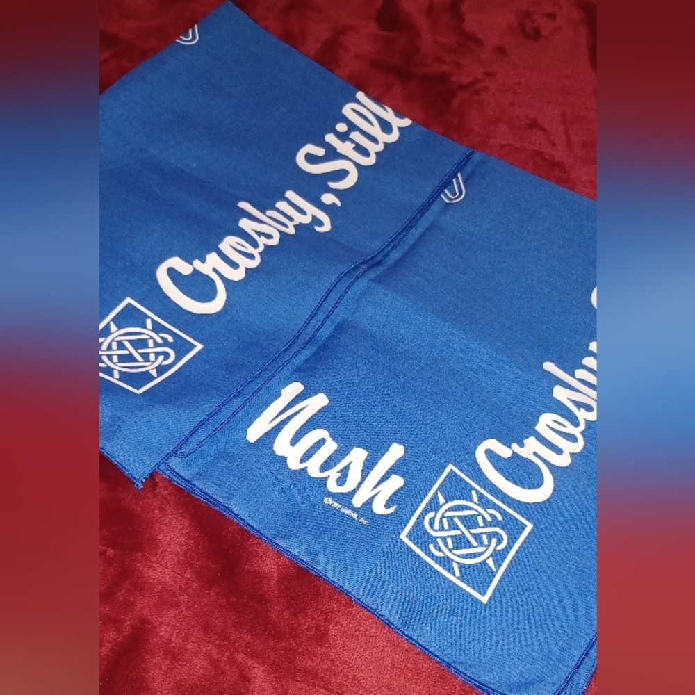 New Crosby Stills Nash Blue Logo Bandana